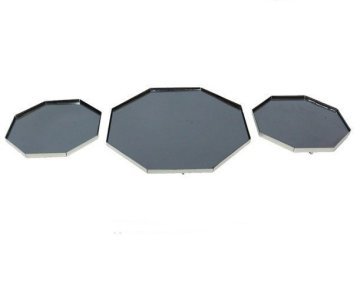 Kenarlıklı Sekizgen Jardinyer Seti GUMUS