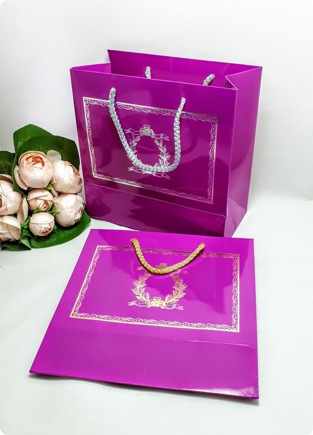 10 Lu (20x20 Cm) Körüklü,Baskılı, İpli Karton Çanta, Poşet