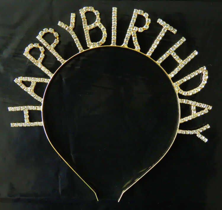 TAÇ METAL TAŞLI HAPPY BIRHDAY ALTIN PK:1 KL:250