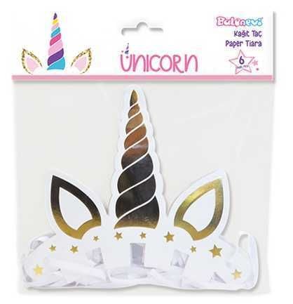 TAÇ UNICORN KAĞITTAN KARIŞIK RENK PK:6 KL:144