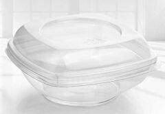 KASE MİKA KARE 160CC KAPAKLI ŞEFFAF PK:25