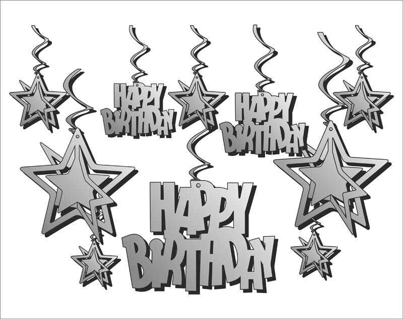 ORTA SÜS 3 BOYUTLU HAPPY BIRTHDAY GMŞ PK:10 LU SET
