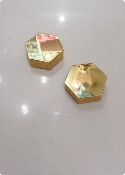 Altıgen KURDELALI yüzük yükselticisi(6*5,5cm) GUMUS