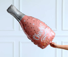 Şampanya Şişesi Cheers Yazılı Folyo Balon 48x100 cm