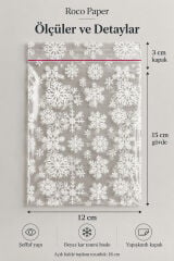 25 li  12x15 cm Bantlı Opp Jelatin Kar Tanesi Desenli