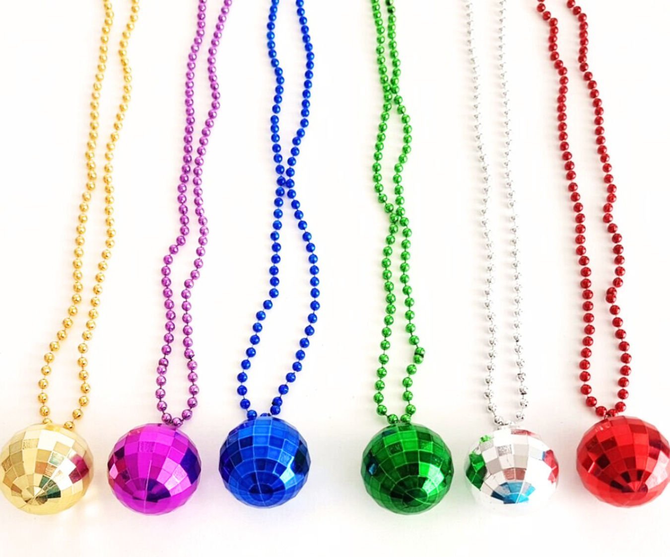 70'ler, 80'ler ve 90'lar Temalı Disko Topu Kolye Seti 6 Adet