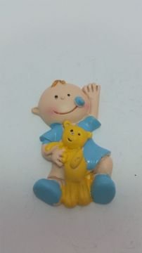 elinde ayıcık ve tavşanlı bebek biblo