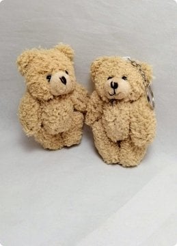10 cm Peluş Tüylü Ayıcık Anahtarlık