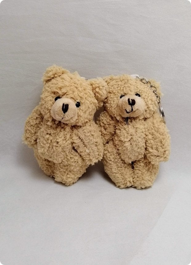 10 cm Peluş Tüylü Ayıcık Anahtarlık