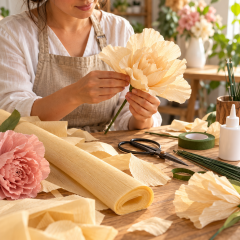 Italyan Krapon Kağıdı No:280 - Koyu Krem (Cream)  60 Gr. 50*250 Cm