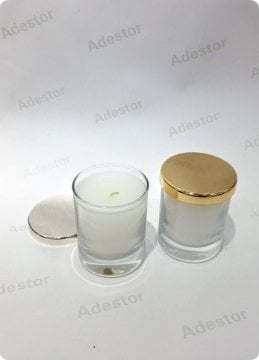 10 lu Metal Delikli Kapaklı Mumlu Cam Bardak