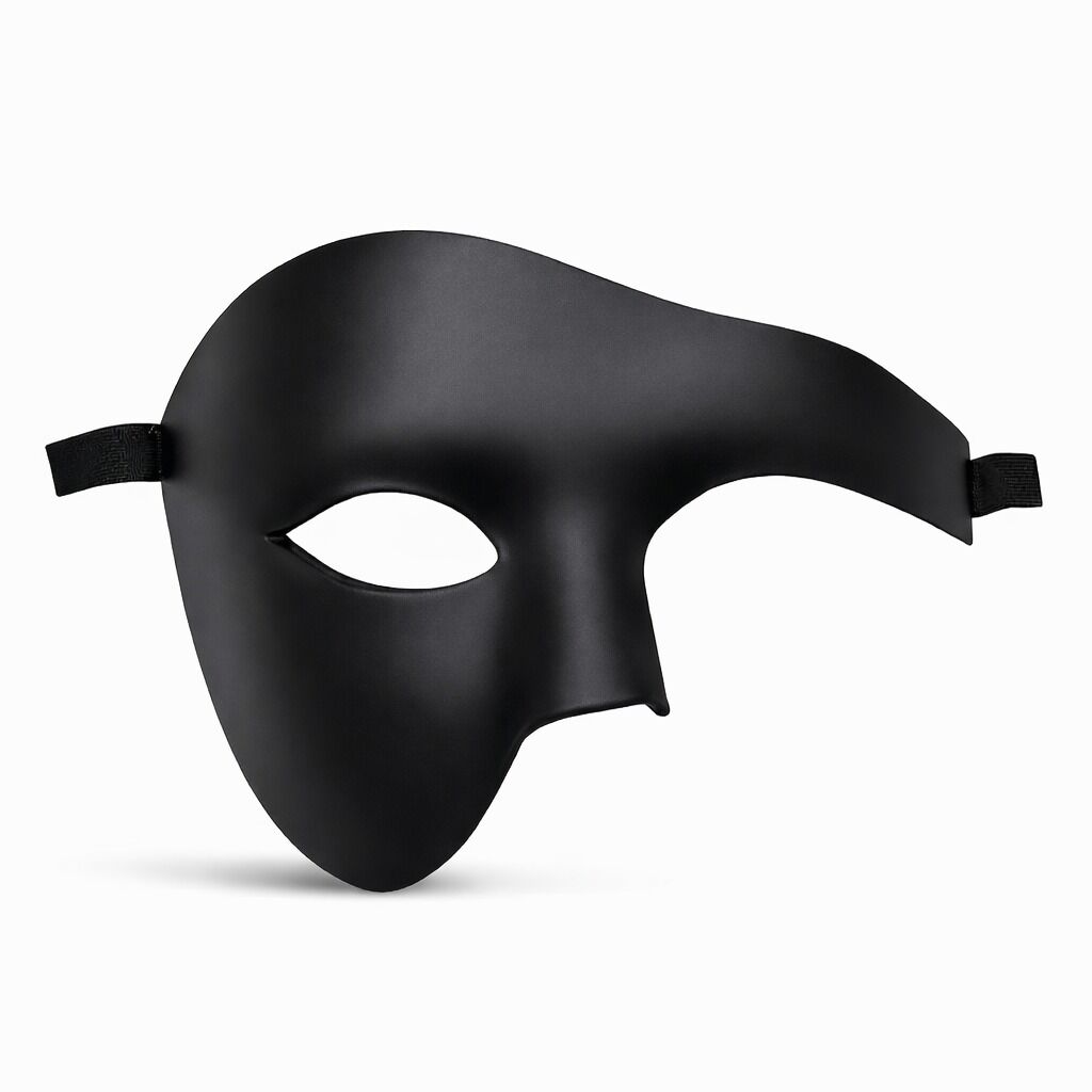 Siyah Yarım Erkek Maske – Phantom Parti & Balo Maskesi