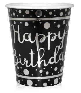 BARDAK HAPPY BIRTHDAY VARAKLI  SİYAH PK:6-KL:54