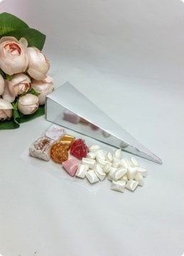 20 li İçi Lokum / Şeker Dolu Mini Mevlid Gümüş Külah