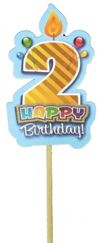 HAPPY BIRTHDAY 2 YAŞ ÇUBUKLU MAVİ P10