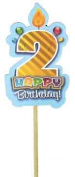 HAPPY BIRTHDAY 2 YAŞ ÇUBUKLU MAVİ P10