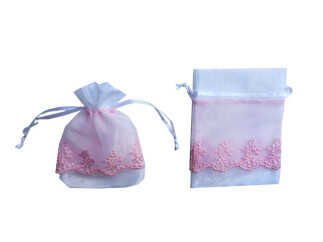 KESE ORGANZE ÜSTÜ SATEN TÜLLÜ PEMBE 9x14  P20-100