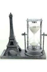 Dekoratif Eyfel Kulesi Kum Saati Gümüş