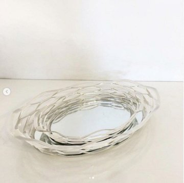 Oval Akordiyon Lazer Tepsi GUMUS YUZUK TEPS