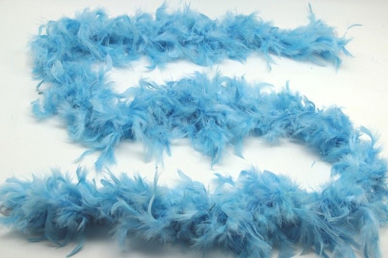 Bebek Mavisi Kabarık Tüylü Otriş Boa Dekorasyon Tüy 180 cm