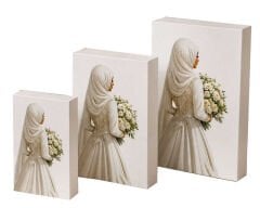 GELİN TESETTÜRLÜ BOHÇA KUTUSU ÇİÇEKLİ 3 LÜ SET
