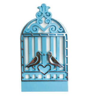 KUŞ KAFESİ KALPLİ PLASTİK MAVİ PK:25-60