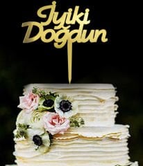 PASTA SÜSÜ PLEKSİ İYİKİ DOĞDUN ALTIN PK:10 KL:100