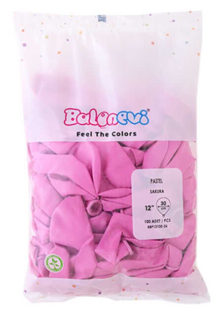 BALON DÜZ 12 İNC SAKURA PEMBESİ PK:100 KL:28