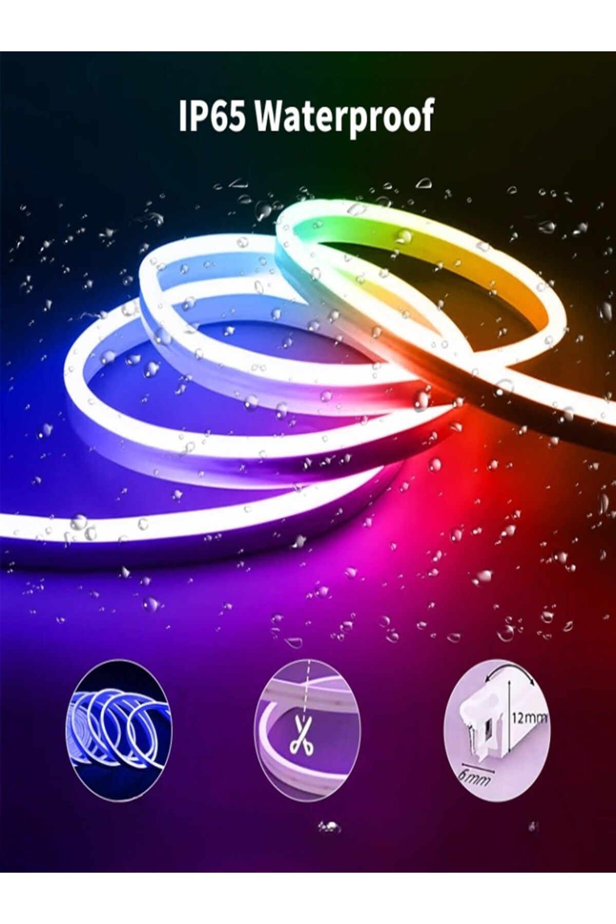 5 mt 16 Renk 4 Fonksiyonlu Esnek Şerit Neon Led