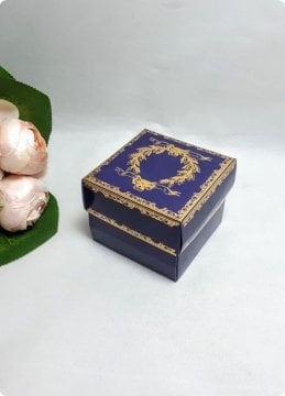 10 Lu (8x8x6 Cm) Baskılı Karton Kare Sünnet Şekeri Kutuları