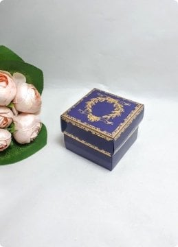 10 Lu (8x8x6 Cm) Baskılı Karton Kare Sünnet Şekeri Kutuları