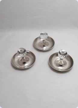 12 li Kristal Tepeli Yuvarlak Metal Şekerlik