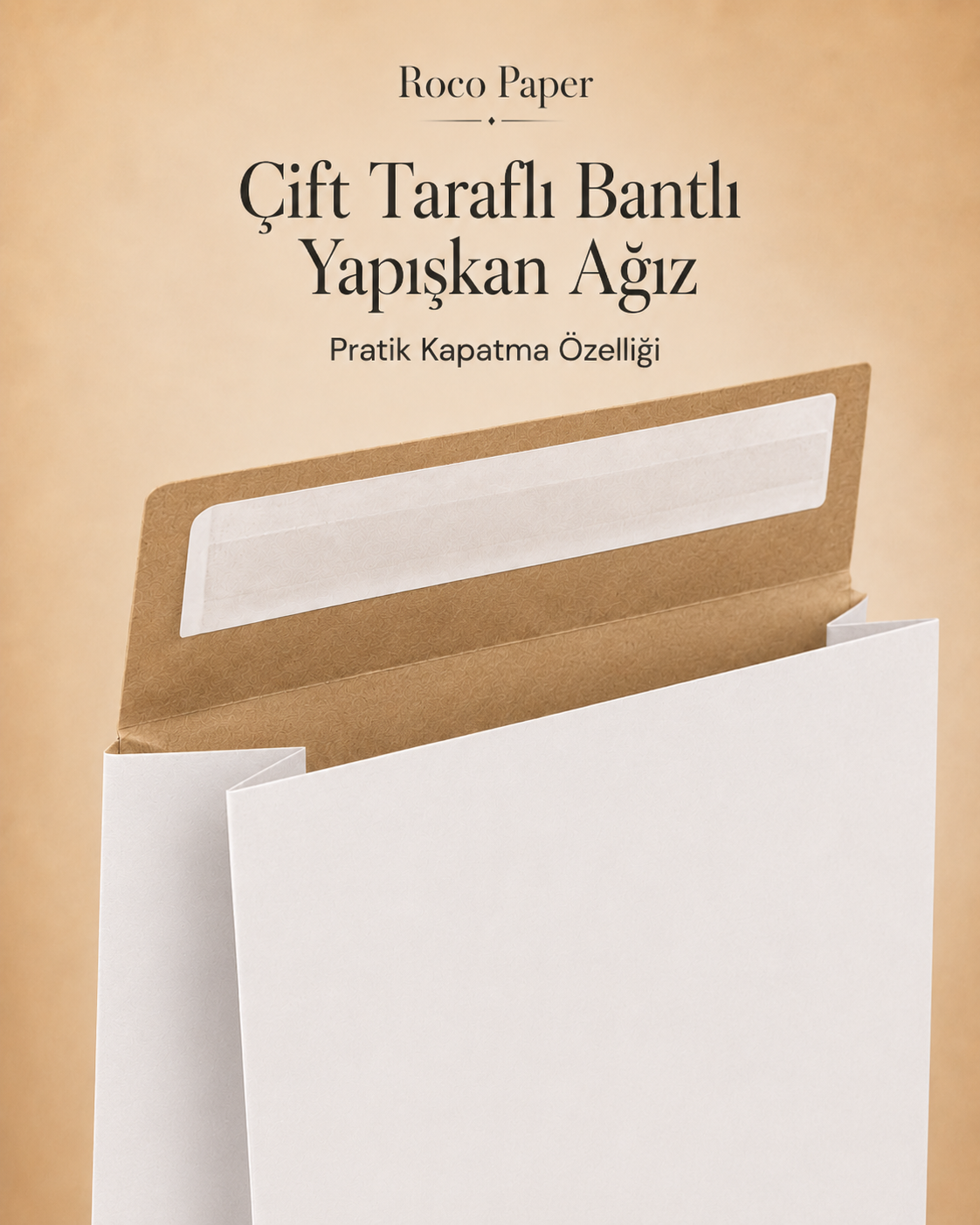 Bantlı Hediye Zarfı 30x40x10 cm Kese - Beyaz 24'lü Paket