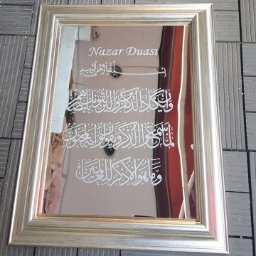 Akrilik Aynada Nazar Dualı Çerçeve