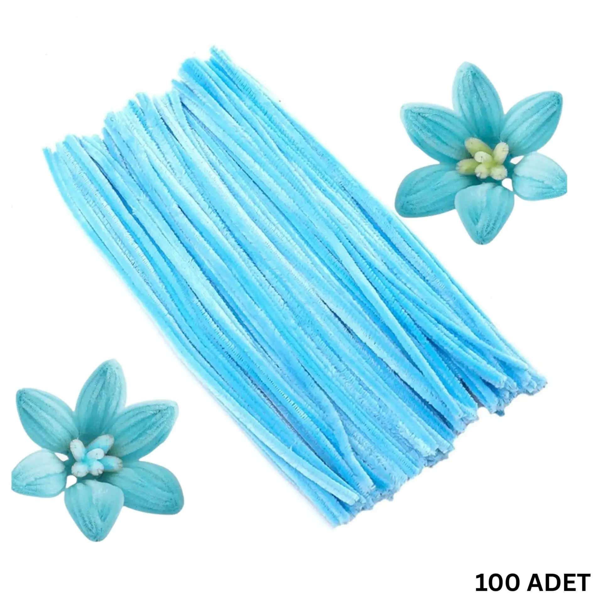 100 lü Şönil Tel (El İşi, DIY, Hobi ve Çiçek Yapım Teli) 6 mm - 30 Cm