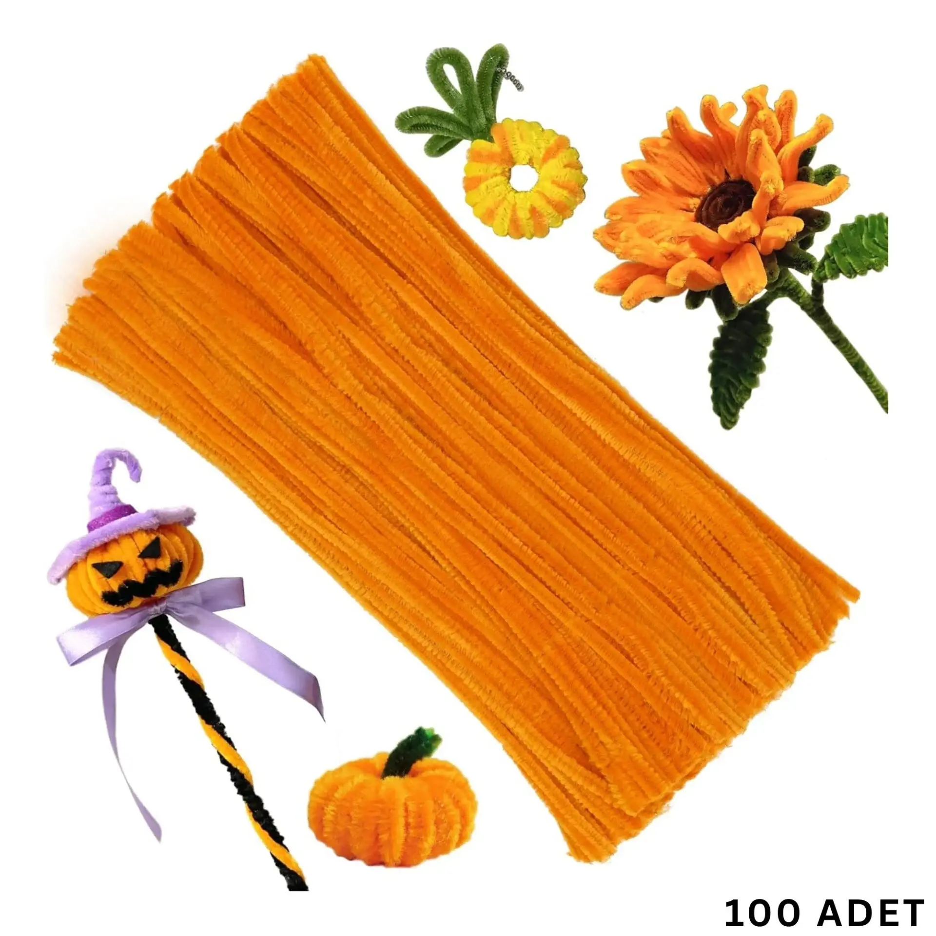 100 lü Şönil Tel (El İşi, DIY, Hobi ve Çiçek Yapım Teli) 6 mm - 30 Cm