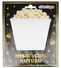 8 li MISIR CİPS KUTUSU KARTON BEYAZ