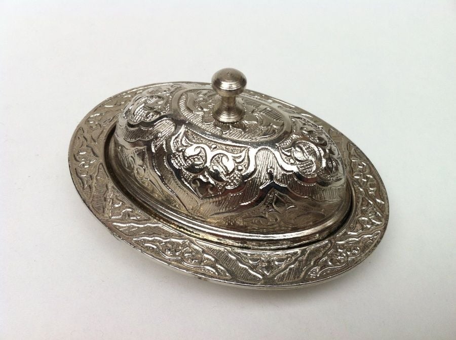 10 lu Gümüş Lokumluk oval (6.5 x 9 cm)