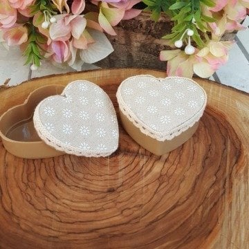 12 Li Kalp Form Mika Desenli Sıvama Kutu