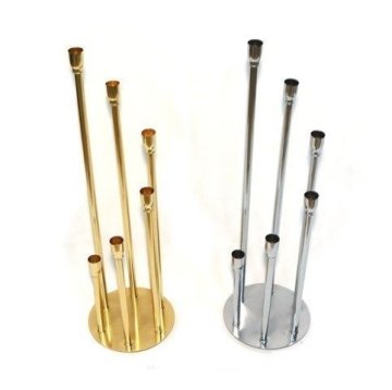 6 lı Şamdan yuvarlak tabanlı ALTIN