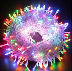 10 mt 60 Led RGB 2 Kademeli Şeffaf Kablo Pilli