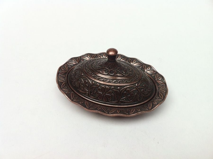 Siyah eskitme Lokumluk oval (6.5x9 cm)