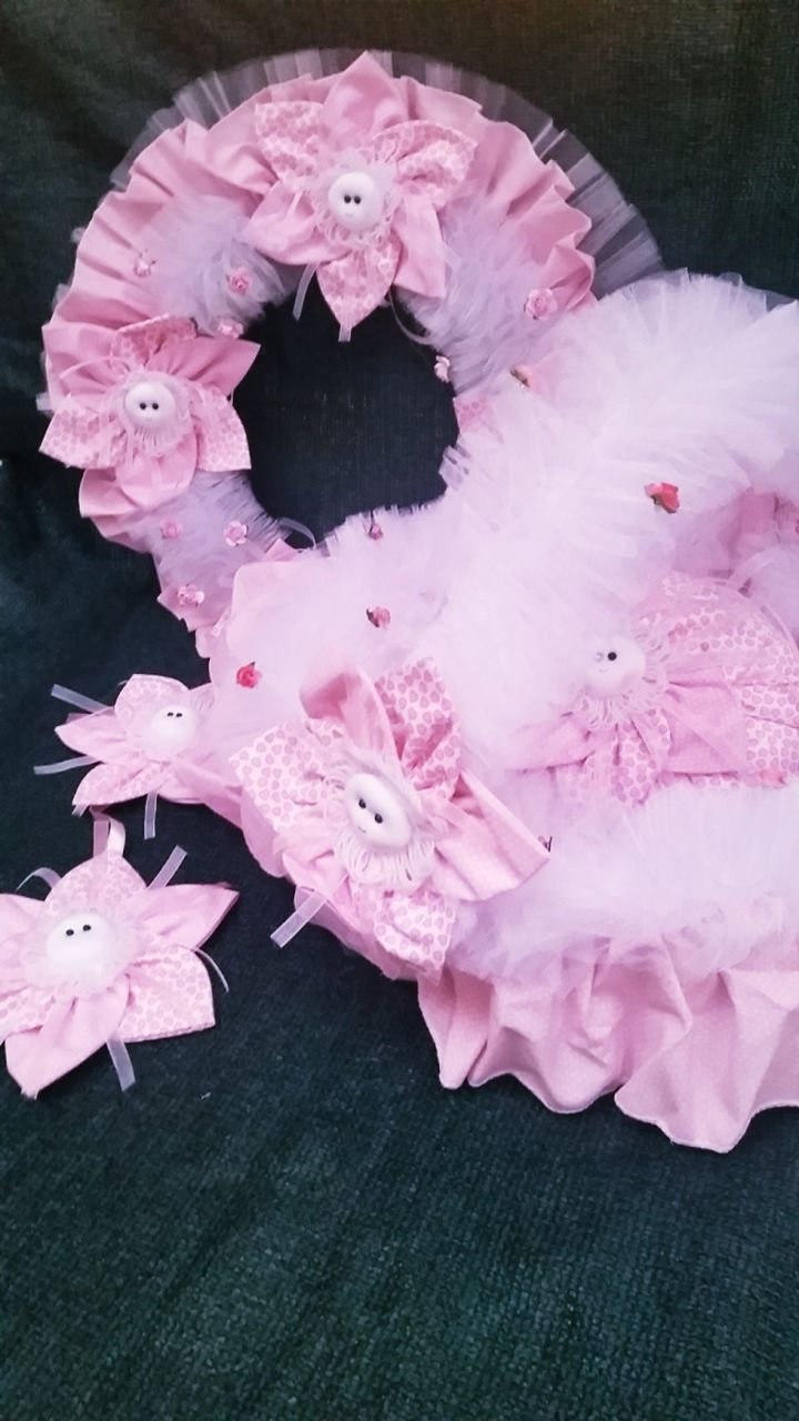 rüzgar gülü konsept kapı süsü,sepet,takı yastığı takımı Pembe 3 lü takım