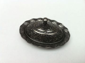 Siyah eskitme Lokumluk oval (6.5x9 cm)