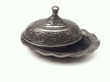 Siyah eskitme Lokumluk oval (6.5x9 cm)