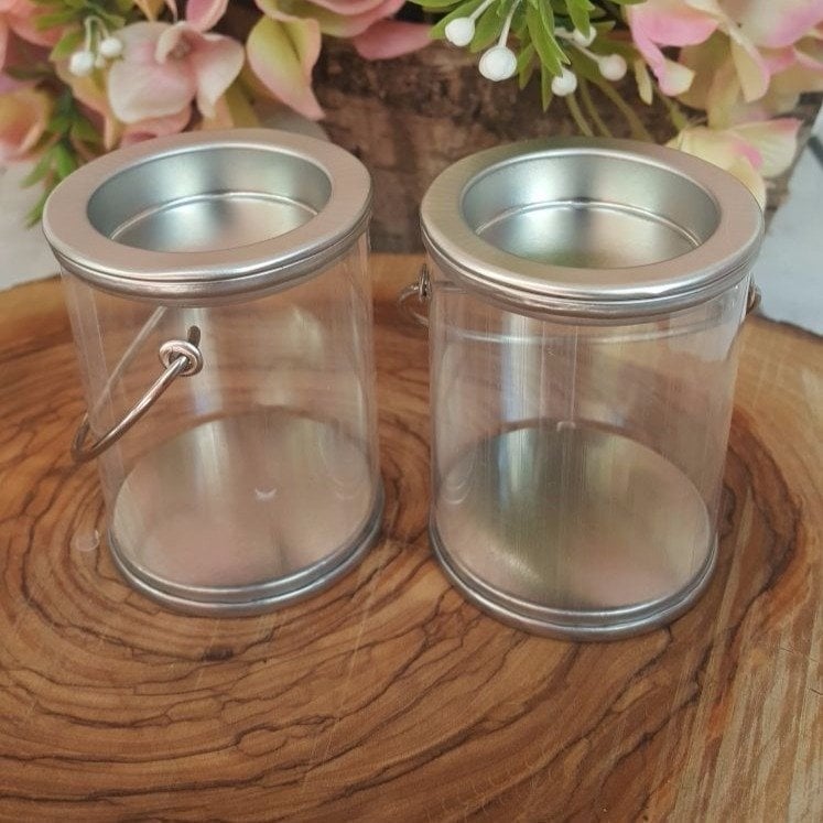 12 Li Tel Saplı Mini Mika Metalize Şeffaf Kutu