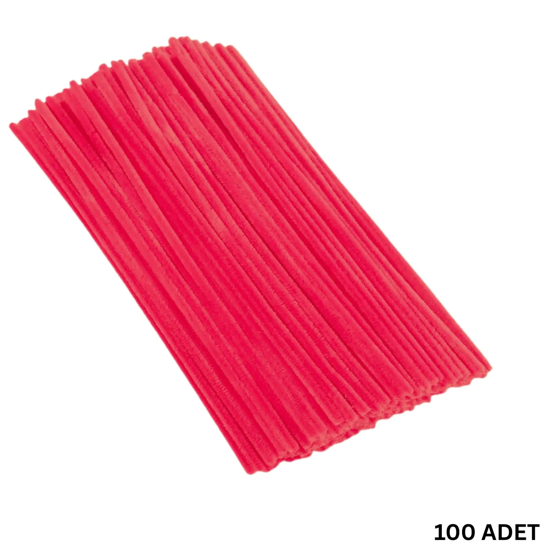 100 lü Şönil Tel (El İşi, DIY, Hobi ve Çiçek Yapım Teli) 6 mm - 30 Cm Kırmızı - 100 Adet / Paket