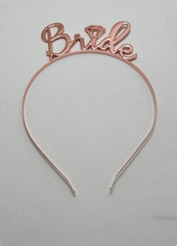 Bride Yazılı Bakır Metal Taç