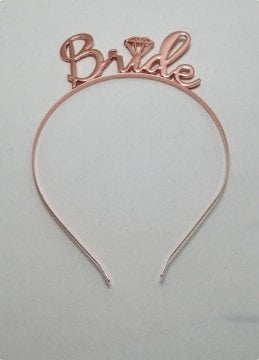 Bride Yazılı Bakır Metal Taç