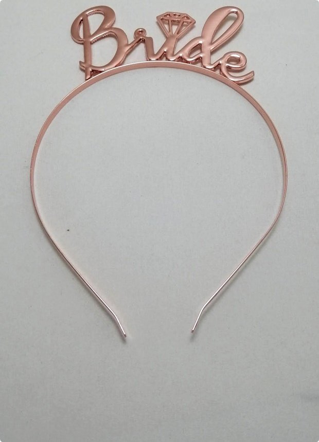 Bride Yazılı Bakır Metal Taç